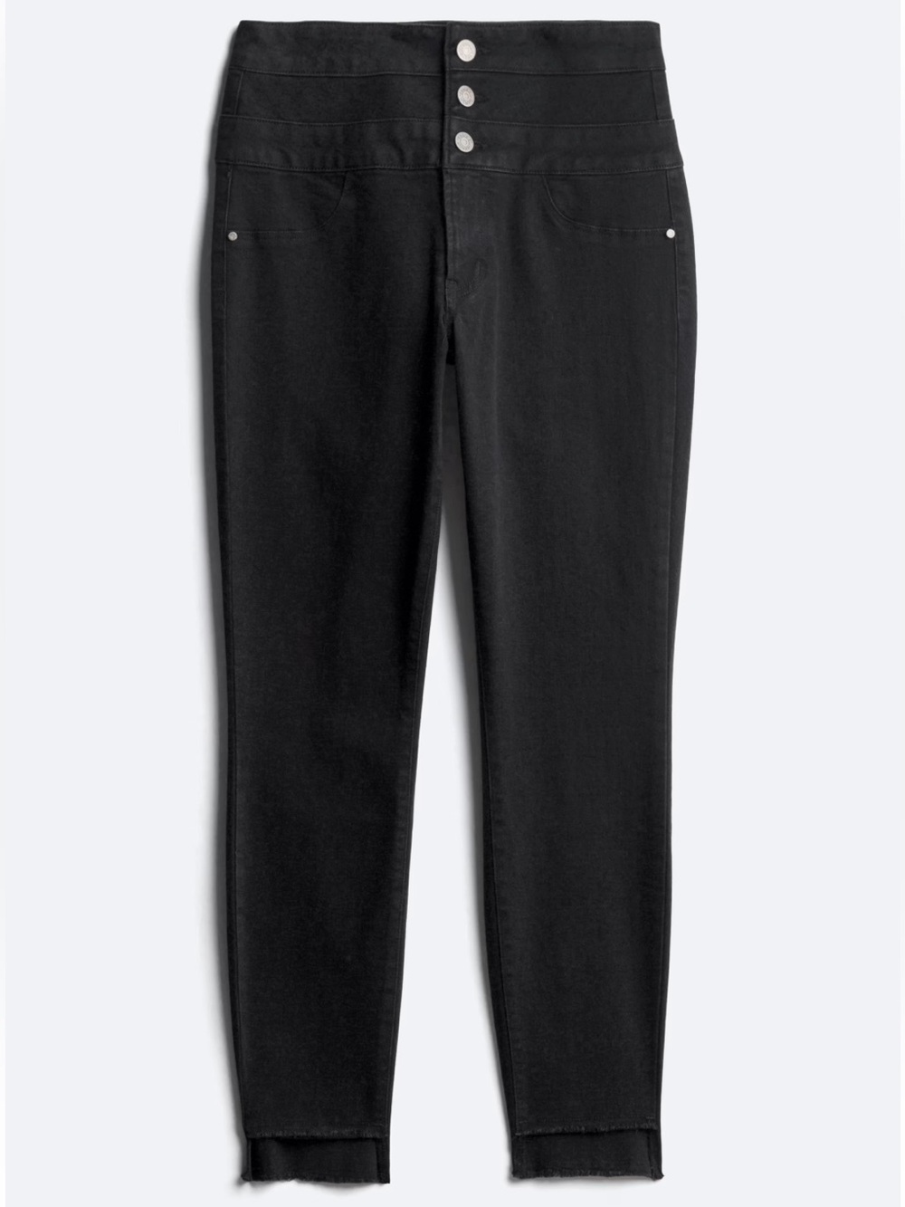 TINSEL Tallula Button Scissor Hem High Waised Skinny Jean Size 26 in Black
